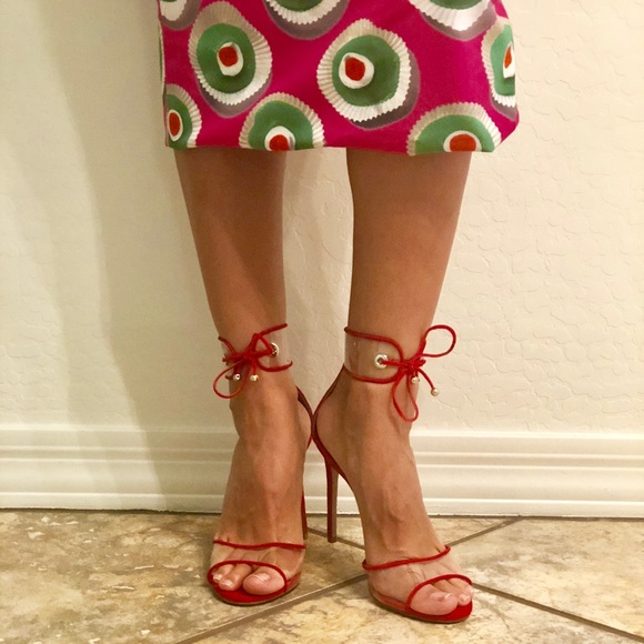 Aquazzura Shoes - Aquazzura Red Optic D'orsay heel